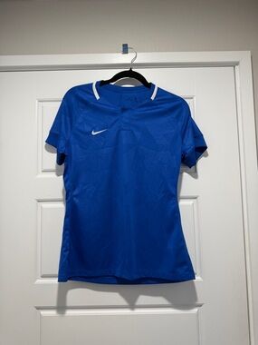 Nike Women's Royal Blue Short Sleeve Performance Jersey with White Trim